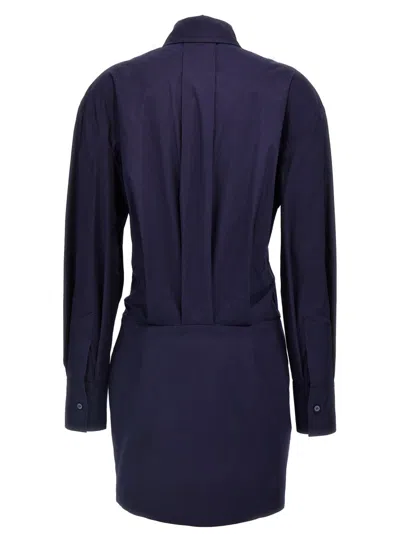 Attico Tailored Mini Chemisier Dress With Button Closure In Multi