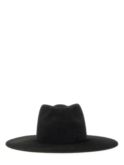 Ruslan Baginskiy Wide Brim Structured Felt Hat In Black