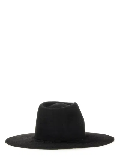 Ruslan Baginskiy Wide Brim Structured Felt Hat In Black