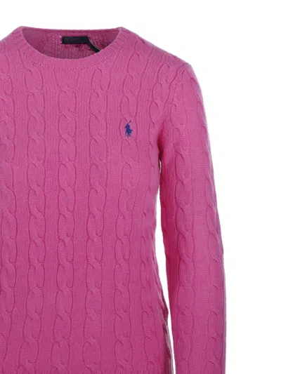 Polo Ralph Lauren Cable Knit Sweater With Round Neckline And Long Sleeves