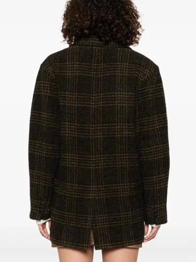Isabel Marant Étoile Gesina Check Wool Suit Jacket In Brown