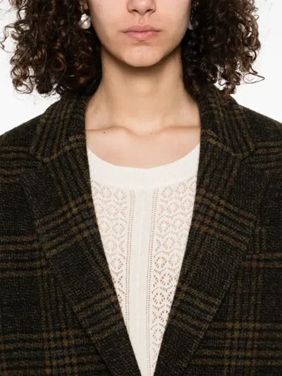 Isabel Marant Étoile Gesina Check Wool Suit Jacket In Brown