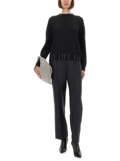 Fabiana Filippi Straight Leg Pants With Refined Silhouette In Black