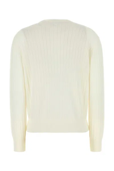 Bottega Veneta White Wool Cardigan