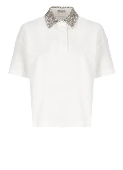 Brunello Cucinelli Sequin-embellished Cotton Polo Shirt