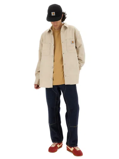 Carhartt Walter Cotton And Linen-blend Canvas Shirt Jacket In Neutral