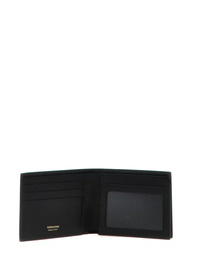 Ferragamo 'gancio' Wallet + Card Holder Set In Black
