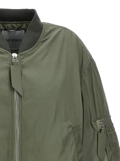 Attico The  Padded Nylon Bomber Jacket With Zip Closure