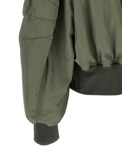 Attico The  Padded Nylon Bomber Jacket With Zip Closure