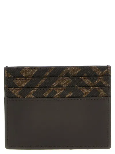 Fendi 'squared Ff' Card Holder In Brown
