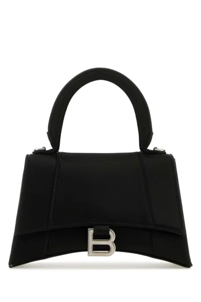 Balenciaga Black Satin Small Hourglass Handbag