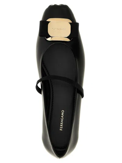 Ferragamo New Vara Bow-embellished Ballet Flats In Black