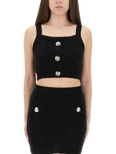 Balmain Black Tops - Vests & Tank Tops Women In Black