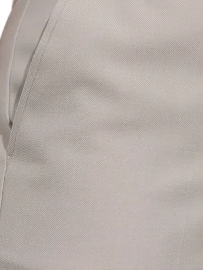 Victoria Beckham Tailored Beige Trousers With Front Fastening In Gray