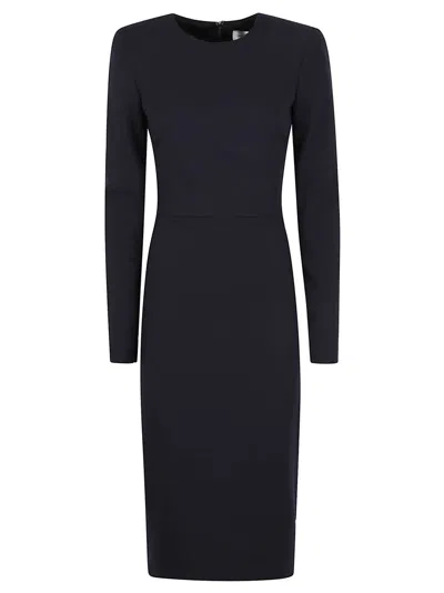 Victoria Beckham Fitted Long Sleeve T-shirt Dress In Black