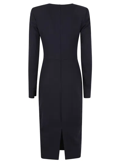 Victoria Beckham Fitted Long Sleeve T-shirt Dress In Black