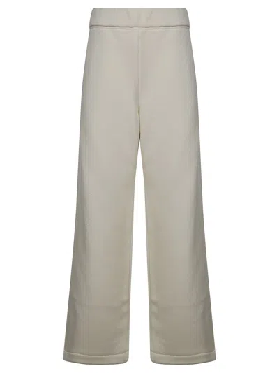 Max Mara Relaxed Wide-leg Pants With Textured Finish In Gray