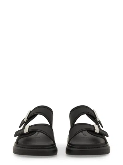 Alexander Mcqueen 50mm Rubber Slide Sandals In Black