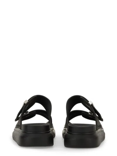Alexander Mcqueen 50mm Rubber Slide Sandals In Black