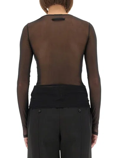 Jean Paul Gaultier Top The Sequin In Tulle Nero Donna