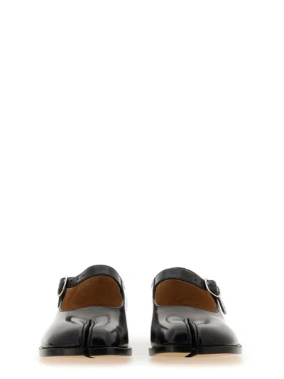 Maison Margiela Tabi Leather Mary Jane In Black