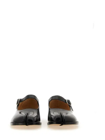 Maison Margiela Tabi Leather Mary Jane In Black