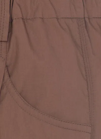 Brunello Cucinelli Brown Cotton Pants With Elastic High Waist