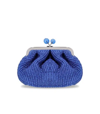 Max Mara Pasticcino Palmas Small Blue Clutch Bag