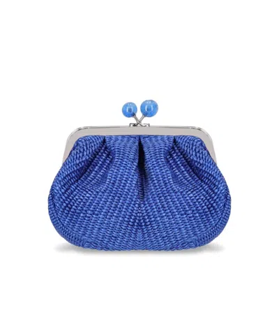 Max Mara Pasticcino Palmas Small Blue Clutch Bag
