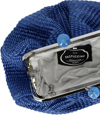 Max Mara Pasticcino Palmas Small Blue Clutch Bag