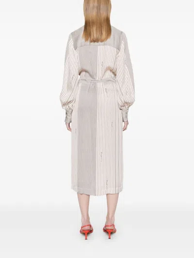 Twinset Twin-set Ecru Midi Dress