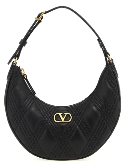 Valentino Quilted Mini Shoulder Bag With Adjustable Strap In Black
