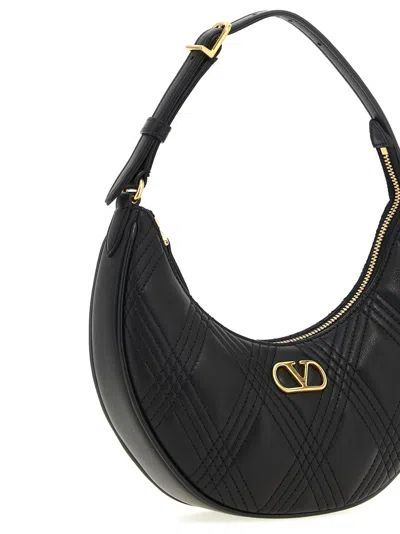 Valentino Quilted Mini Shoulder Bag With Adjustable Strap In Black