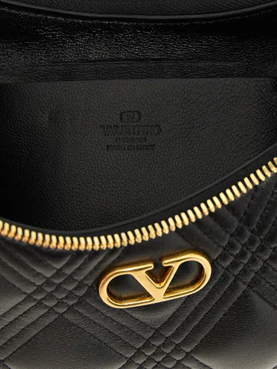 Valentino Quilted Mini Shoulder Bag With Adjustable Strap In Black