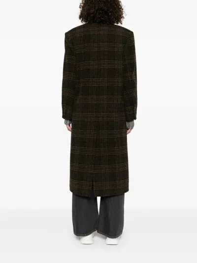 Isabel Marant Étoile Gislene Plaid Virgin Wool Coat In Brown