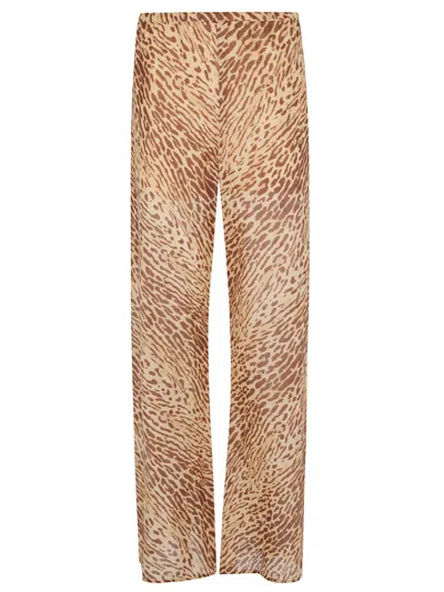 Zimmermann Mid-rise Tan Leopard Cotton Cascadian Bias Pants