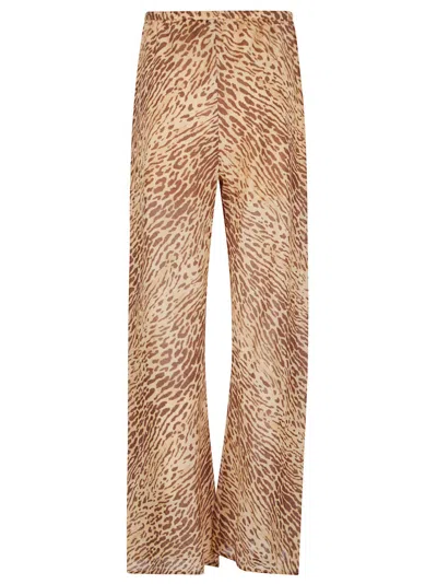 Zimmermann Mid-rise Tan Leopard Cotton Cascadian Bias Pants