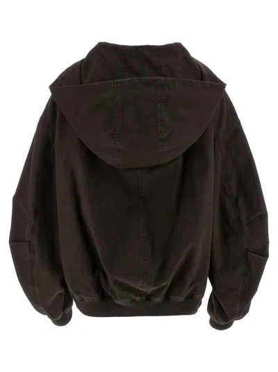 Attico Cotton Bomber Jacket Casual Jackets And Parka Brown In Brown