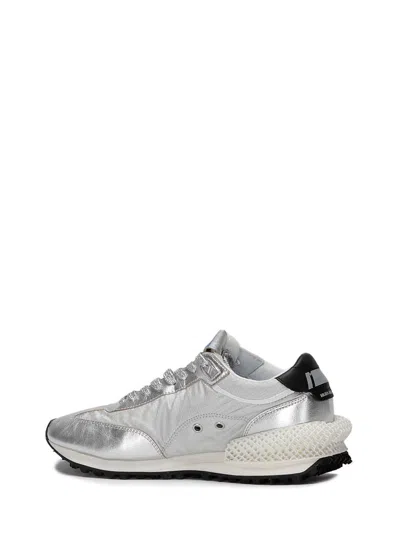 Golden Goose Marathon Nylon Sneakers With Silver Ripstop And Black Star Shoes