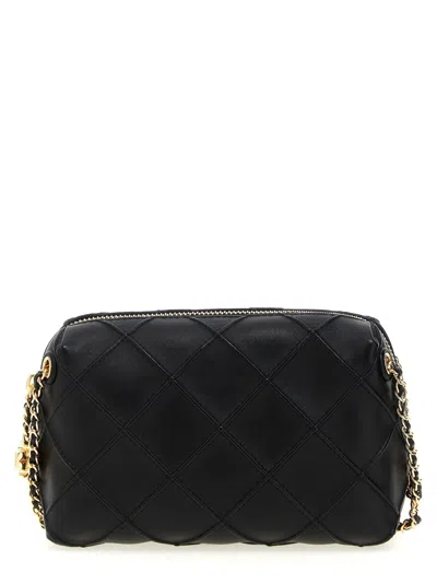 Tory Burch Quilted Black Shoulder Bag In Soft Lamb Leather