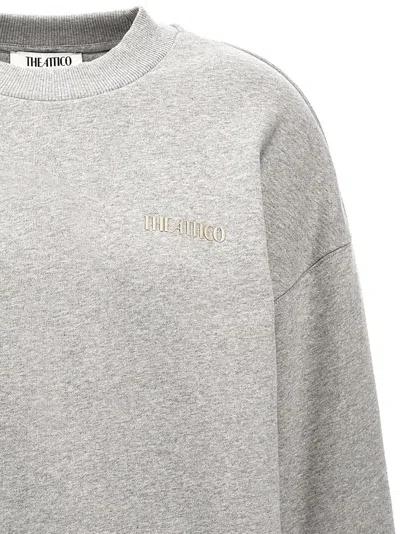 Attico Comfort Fit Cotton Sweatshirt In Gray