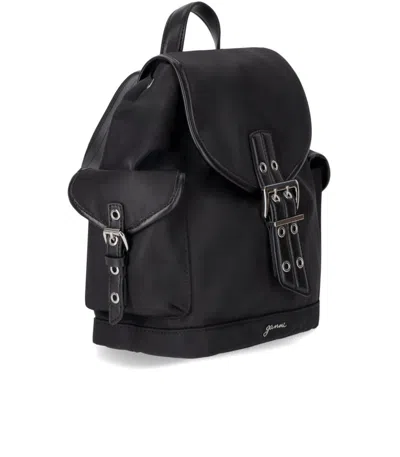 Ganni Magnetic Pockets Flap Backpack Handle