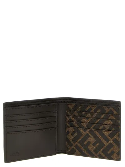 Fendi Squared Ff Bifold Wallet In Brown