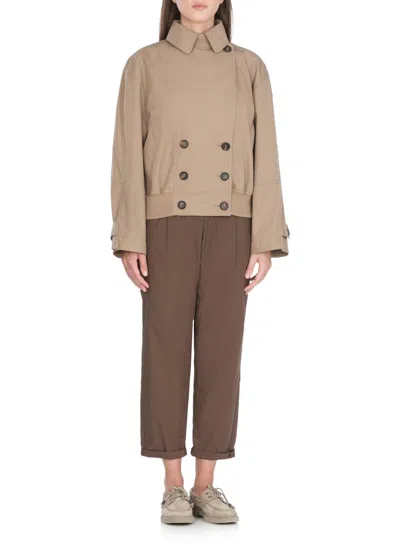 Brunello Cucinelli Double-breasted Cotton Jacket With Classic Collar
