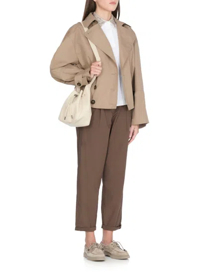 Brunello Cucinelli Double-breasted Cotton Jacket With Classic Collar