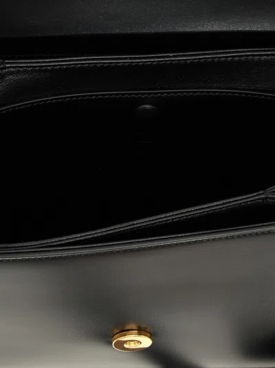 Valentino Garavani Black Shoulder Bag With Vlogo Detail On The Front In Leather Man