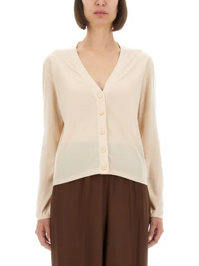 Fabiana Filippi Cashmere And Silk Cardigan In Brown