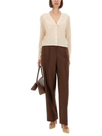 Fabiana Filippi Cashmere And Silk Cardigan In Brown