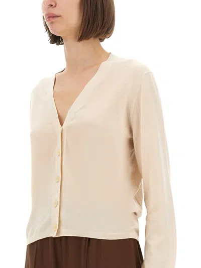 Fabiana Filippi Cashmere And Silk Cardigan In Brown