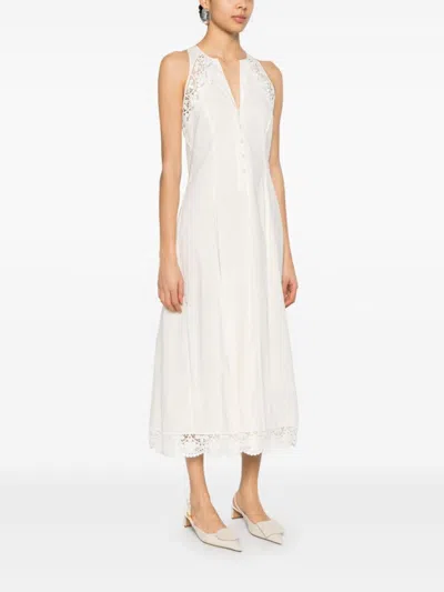 Twinset Twin-set Flowy White Midi Dress